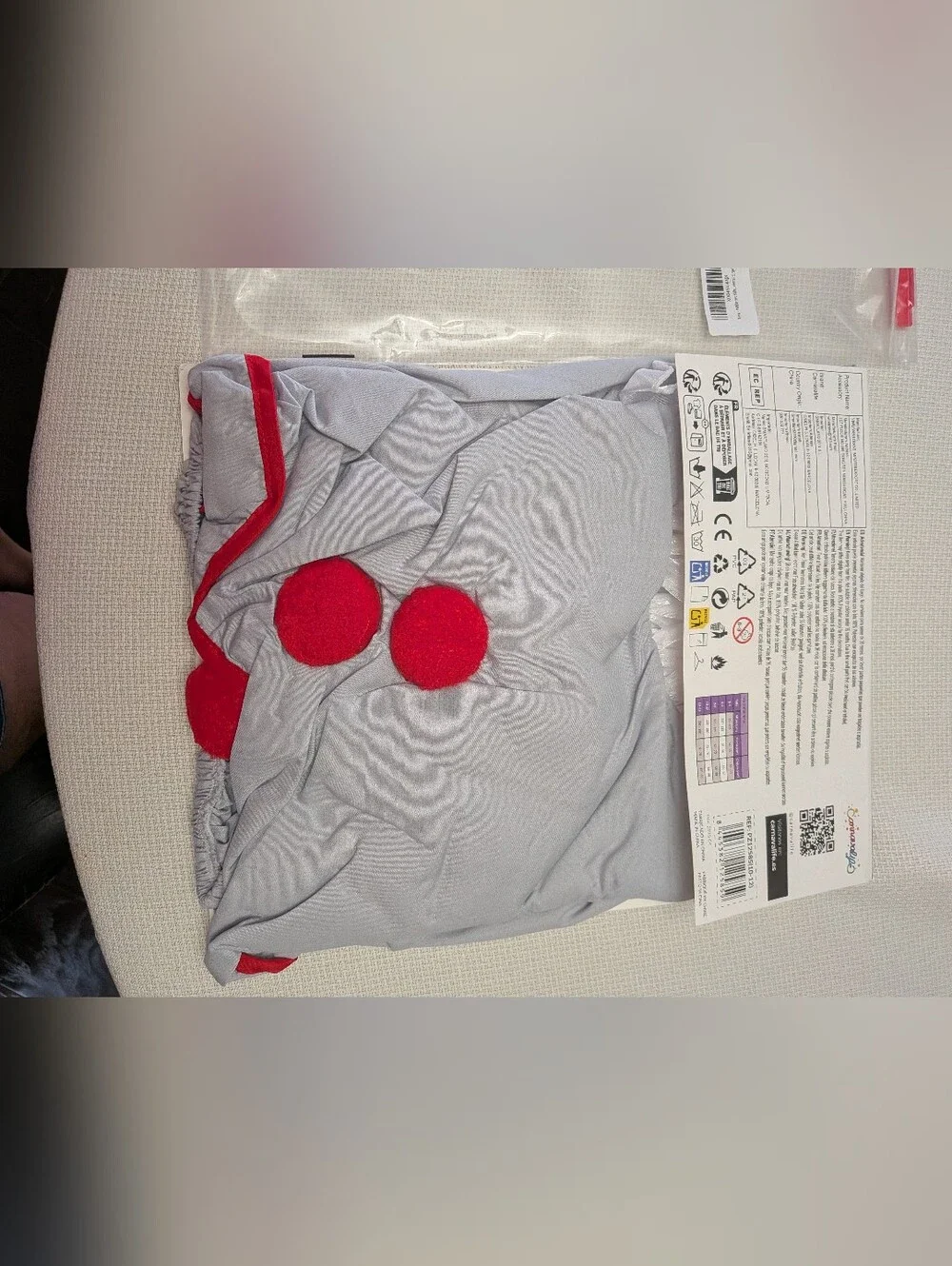 Kids Grey and Red Clown Costume with Ruffled Collar